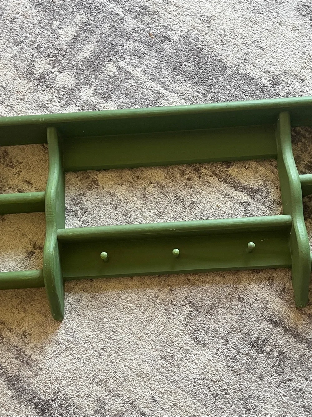 Cottagecore large Green Wall Shelf with Hooks - Home Wall Decor